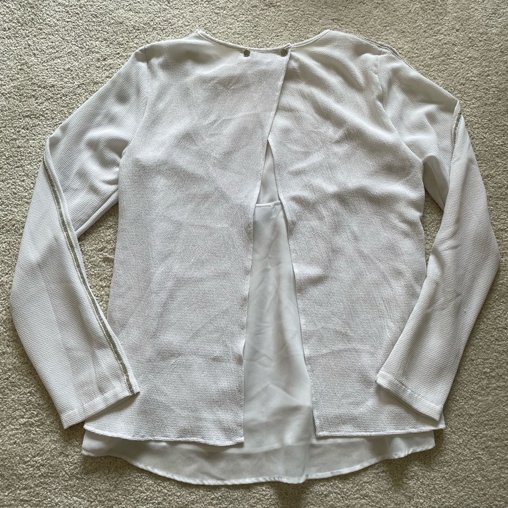 H&M White and Silver Beaded Blouse - Picture 2 of 4